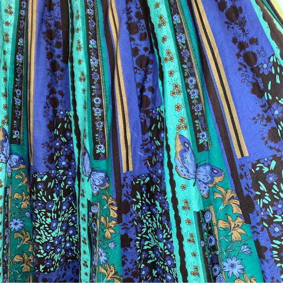 Vintage Novelty Print Full Skirt With Butterflies and Flowers L - Picture 4 of 8